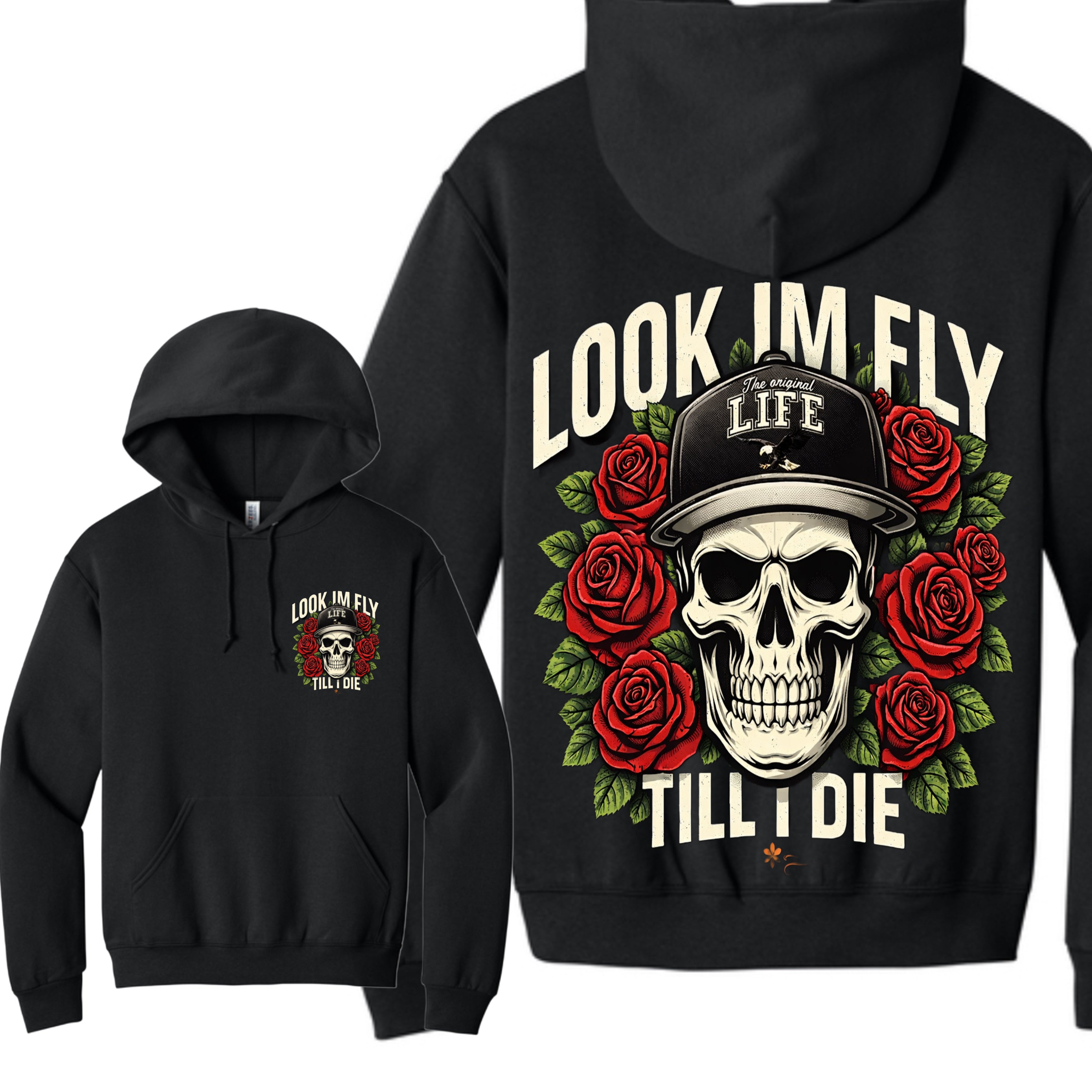 Black “LOOK IM FLY TIL I DIE” hoodie