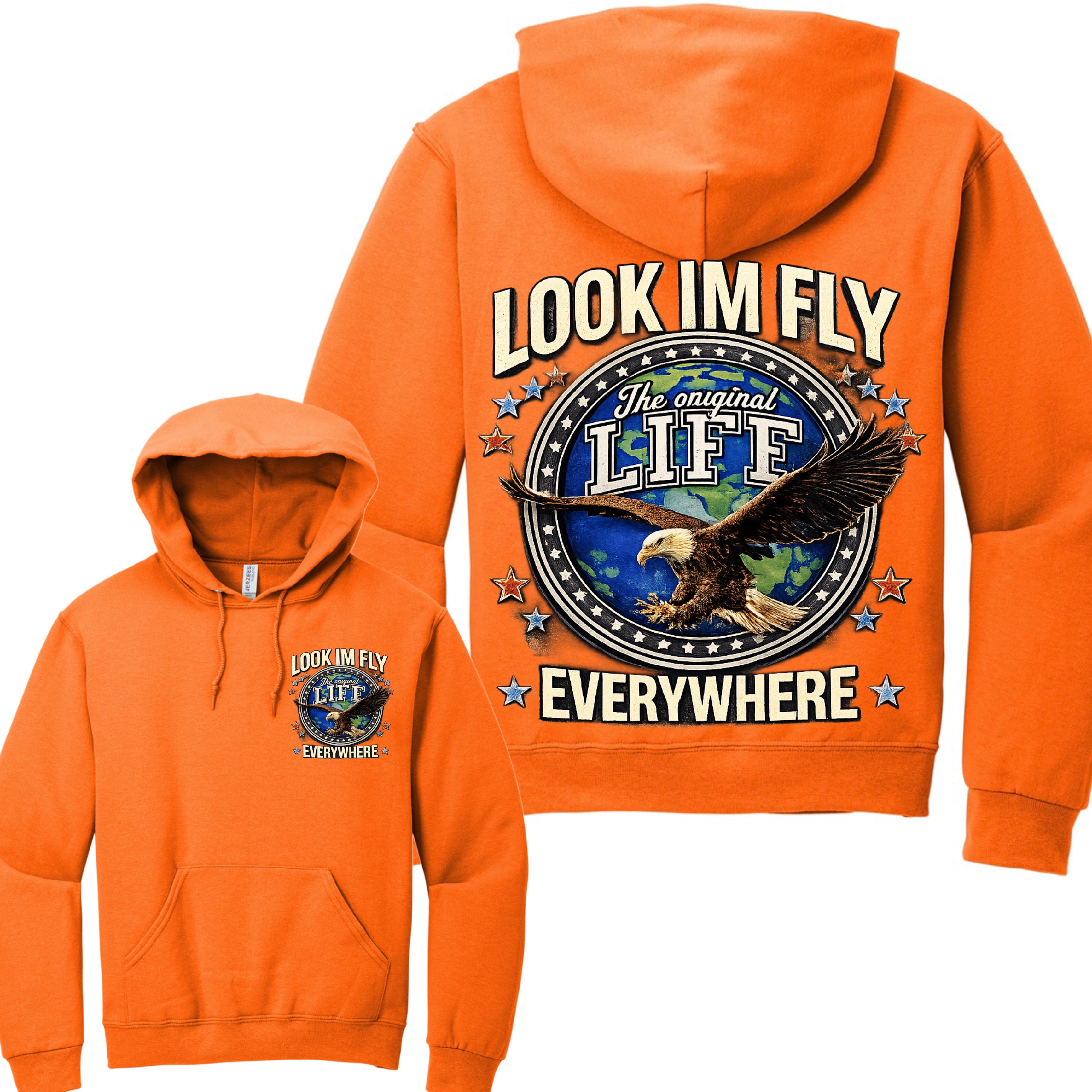 Orange Look Im Fly Everywhere Hoodie